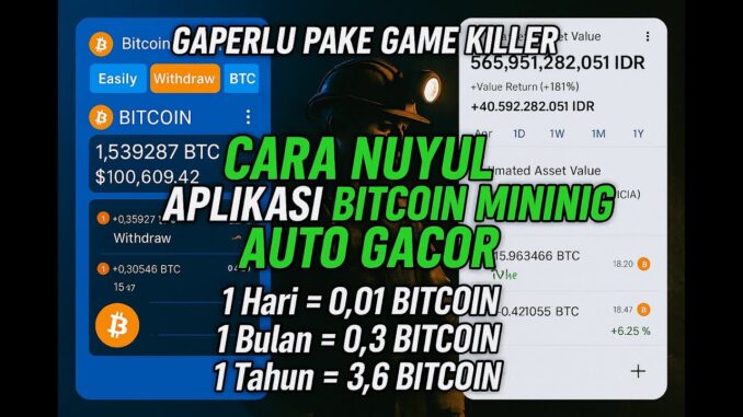 Cara Nuyul Aplikasi Bitcoin Mining - Miner NFT | Gaperlu Pake Game Killer #tutorial #bitcoin #crypto