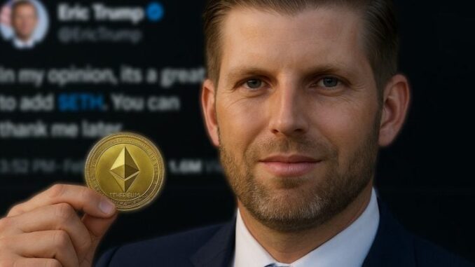 Ethereum price almost doubles post-Pectra upgrade, nears Eric Trump promo Ethereum price almost doubles post-Pectra upgrade, nears Eric Trump promo high