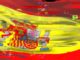 An illustration showing a glitchy Spanish flag.