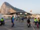Workers cross the border from Spain to Gibraltar
