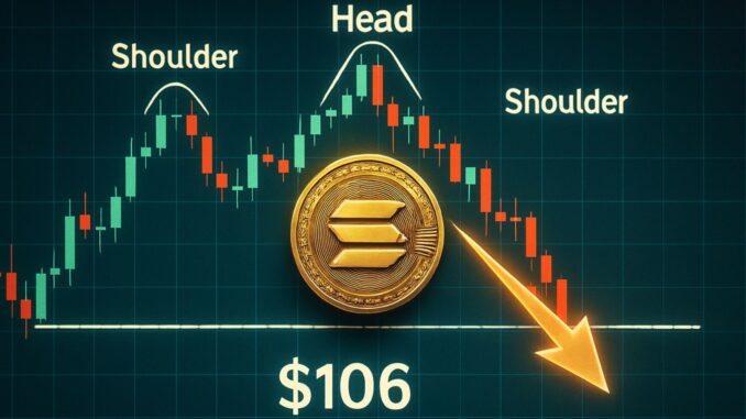 Solana Cracks Below Key Structure – Head And Shoulders Breakdown Solana Cracks Below Key Structure – Head And Shoulders Breakdown Points To $106