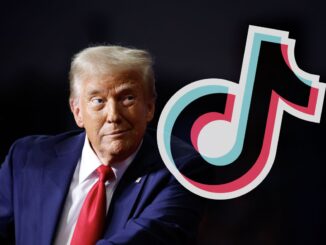 Trump and TikTok logo