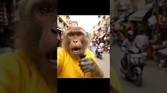 monkey ai news repotar 😂#viral#funny #ai#monkey
