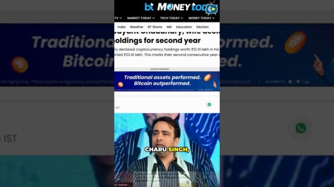 First-Ever! Indian Union Minister Declares Crypto Assets Worth ₹43.7 Lakh 🚀🇮🇳