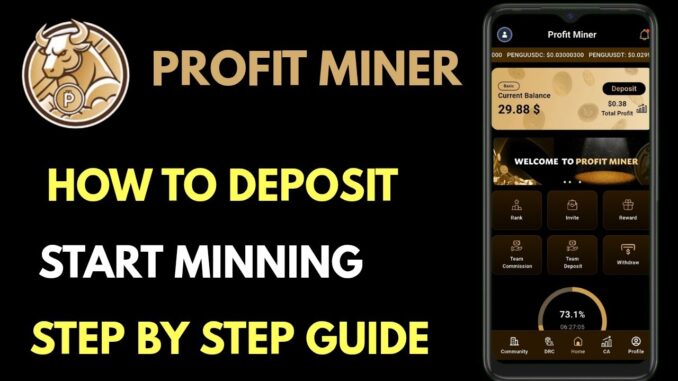 Profit Miner Tutorial | How to Deposit & Start Mining Step by Step Guide | Earn Crypto Online
