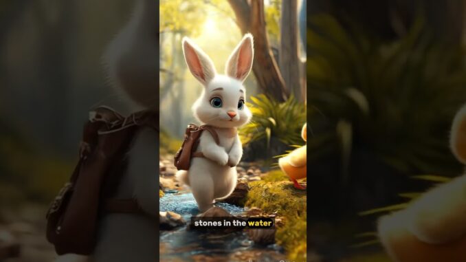 Rainbow Bridge Rescue — Wishkers Guides Ducklings Safely (AI 4K)   #cuteanimal  #4k  #bunny