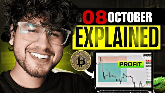 BITCOIN ANALYSIS 8 OCT  | SMC STRATEGY FOR BEGINNERS | HINDI CRYPTO TRADING  - TIPS