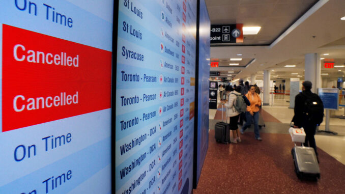 Airlines warn flight cancellations to continue even after shutdown