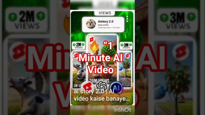 1 मिनट में AI वीडियो कैसे बनाए? 😱 | Full Short Guide#viral #shorts #shortsfeed