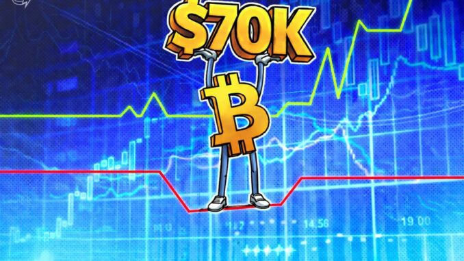 Bitcoin Bears Cap BTC At $70K Despite Negative Funding