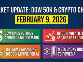 Dow Hits 50K, Bitcoin Wild Ride & Bitfarms Dumps Mining for AI | Feb 9, 2026