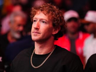 Mark Zuckerberg is seen in attendance during the UFC 313 event at T-Mobile Arena on March 08, 2025 in Las Vegas.