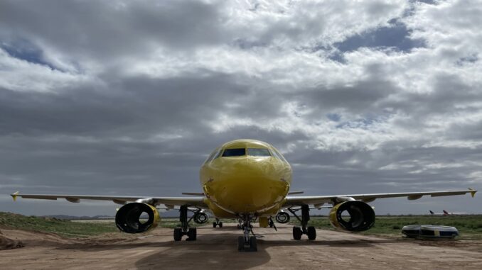 Spirit Airlines' planes are heading to the desert, led by repo pilots