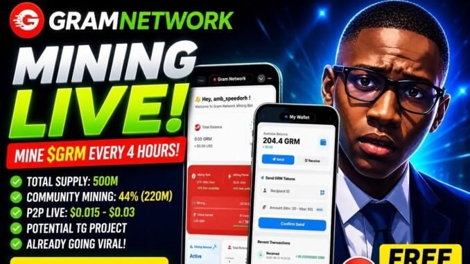 NEW Telegram Mining App Paying?  GRAMNETWORK $GRM Mining Tutorial | Free Crypto Mining Opportunity