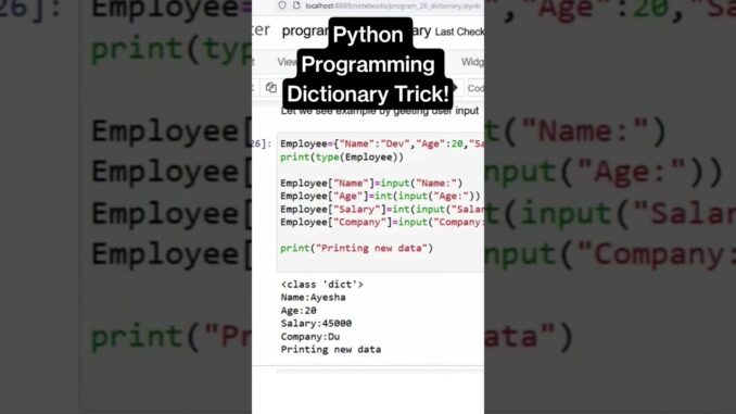 Python Beginners Must Know This Dictionary Trick! #python #ai