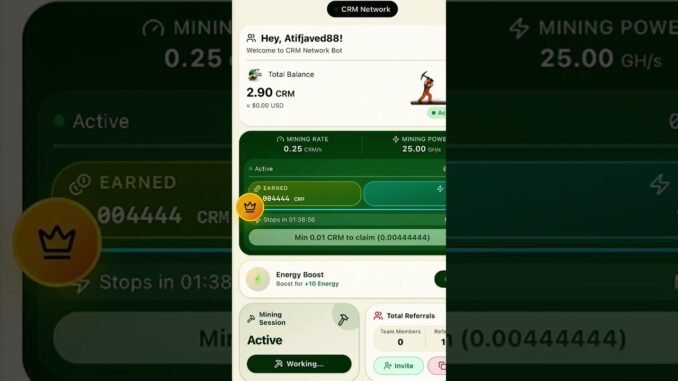 CRM Mining App Is LIVE! 🚀 Start Mining Before It's Too Late #CRM #Mining #Crypto
