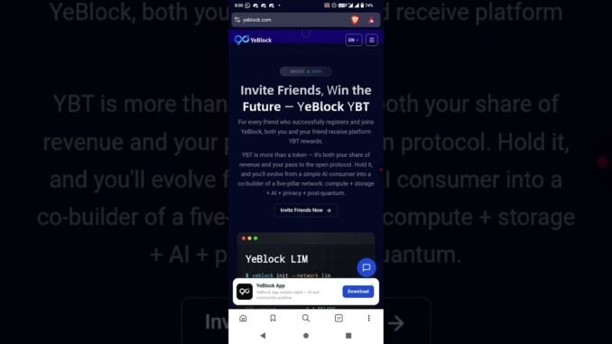 YeBlock App Officially Launched! Complete Guide | Download, Register & Start Mining YBT