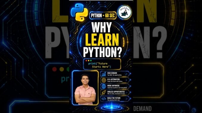Why Learn Python? 🐍 | Python for AI, Machine Learning & Beginners #Shorts