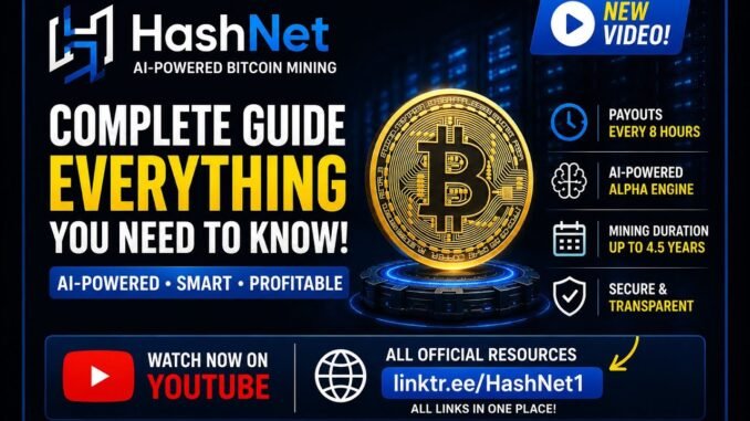 ‏HashNet Explained | Complete AI Bitcoin Mining Guide for Beginners (2026)