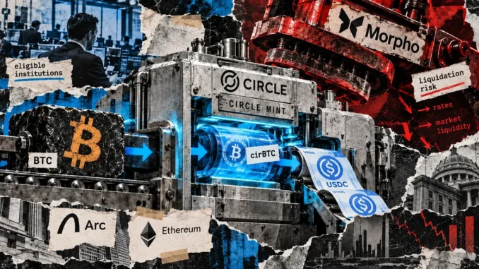 Circle launches Bitcoin-backed USDC borrowing, leaving liquidation risk with Morpho protocol