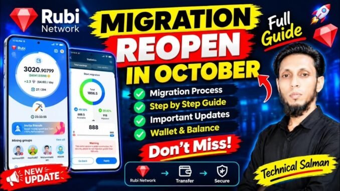 Rubi Network Migration Reopen in October 🔥 Full Migration Guide | Rubi Mining Latest Update