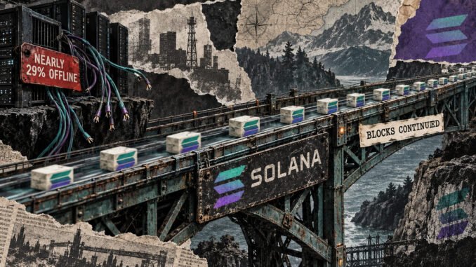 Solana nearly froze as a single routing error took 29% of the network stake offline