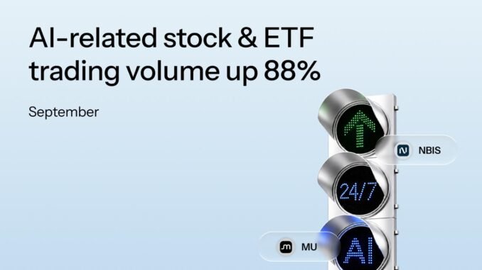 MEXC Reports 88% Growth in AI-Related Tokenized U.S. Stock and ETF Trading Volume in September, With Four Infrastructure Sectors Up Over 90%